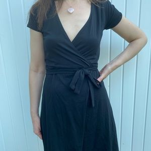Women’s Pact Organic Black Wrap Dress
